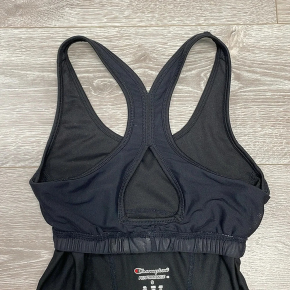 Champion Performance Black Racerback Tank Built In Bra Back Keyhole Opening S - Picture 13 of 13